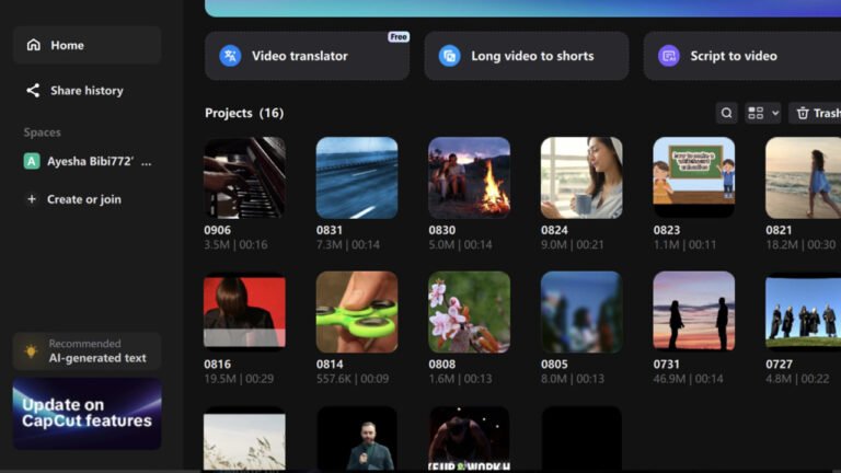 Interface de edição de vídeo em dispositivos móveis e computador, representando o CapCut Video Editor