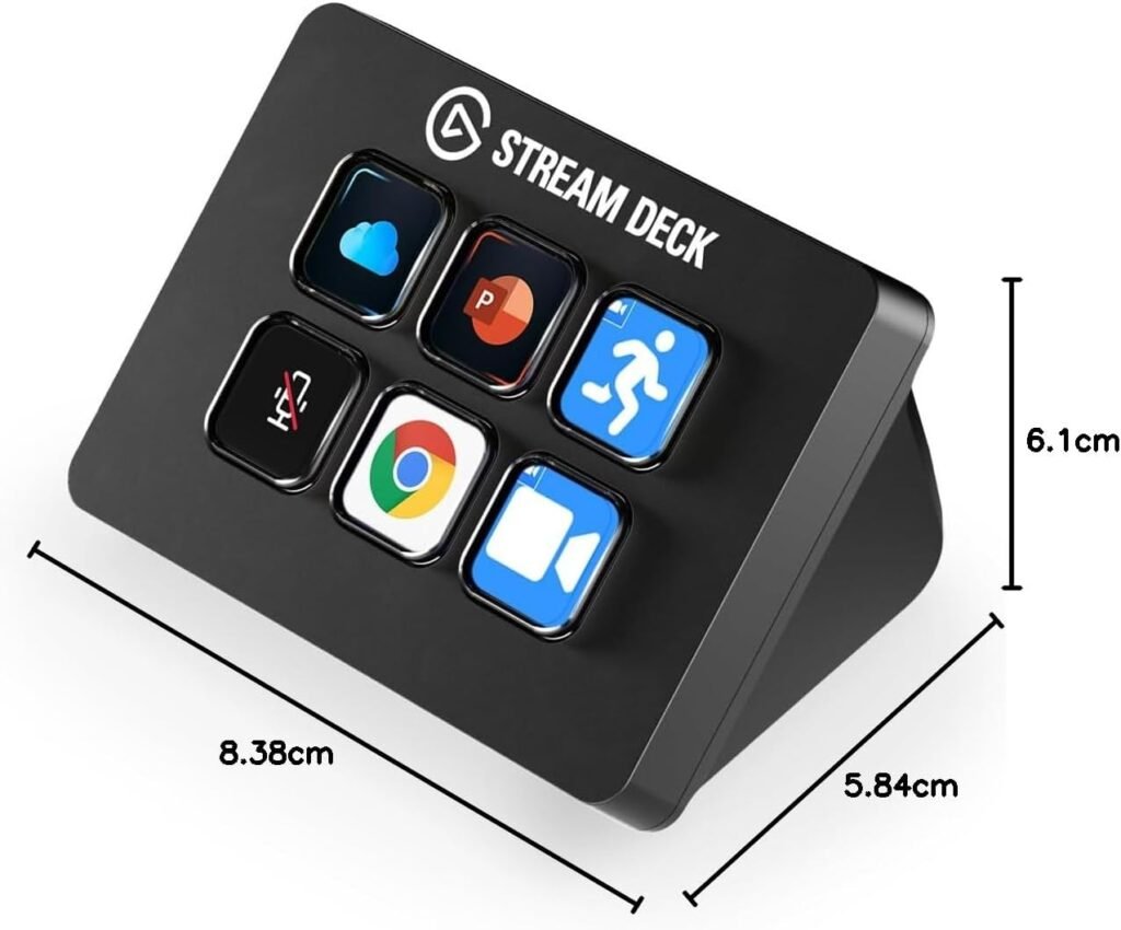 Medidas do Elgato Stream Deck Mini 6 Teclas LCD Personalizável Controlador Criação De Conteúdo Live Stream
