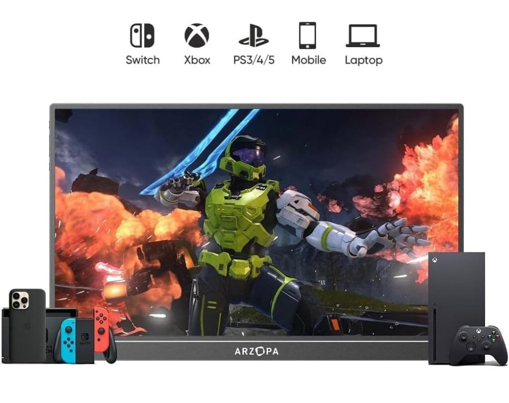 Monitor portátil ARZOPA 15,6 FHD 1080P compativel-min