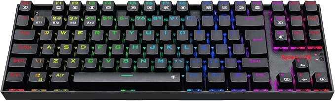 Teclado Mecânico Gamer Redragon Kumara Pro RGB Switch Marrom Preto - K552RGB-BRS-B