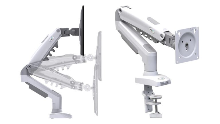Mlehor Suporte Articulado de Mesa com Pistão a Gás para Monitores de 17 polegadas