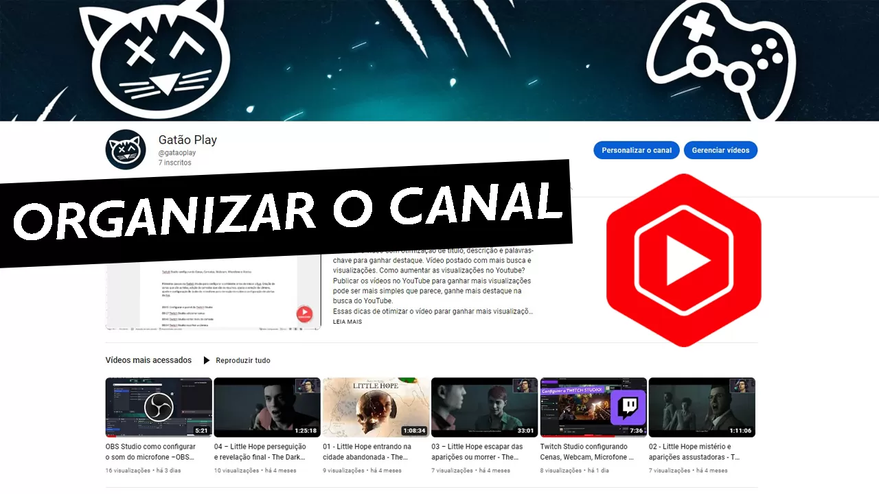 Organizar a Playlist no Youtube e Criar Sessões no Canal